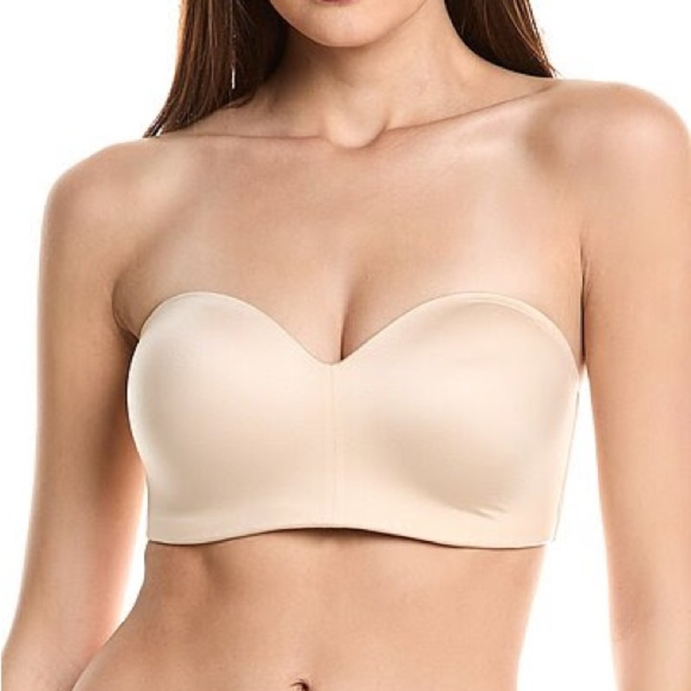 Wacoal Staying Power Wireless Strapless Bra Beige New 34DD